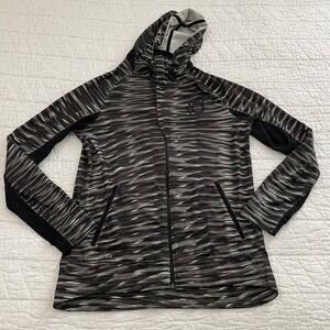 Nike Dri-FIT Men's Full-Zip Hooded Jacket Gray/Black Abstract Knit M